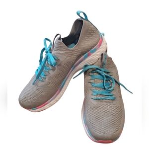 Skechers Kid's Gray Teal Pink Lite-Weight Sneakers 4